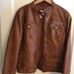 Vegan leather moto jacket